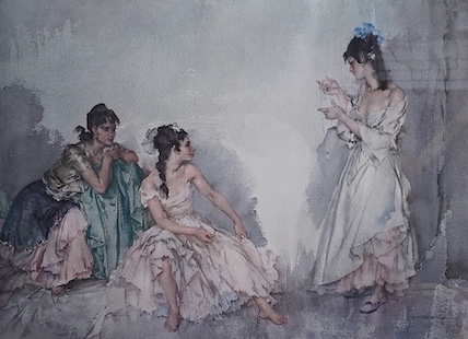 Sir William Russell Flint (Scottish,1880-1969), two colour prints, Studies of women, one signed in pencil, one limited edition 805/850, 50 x 68cm. Condition - good